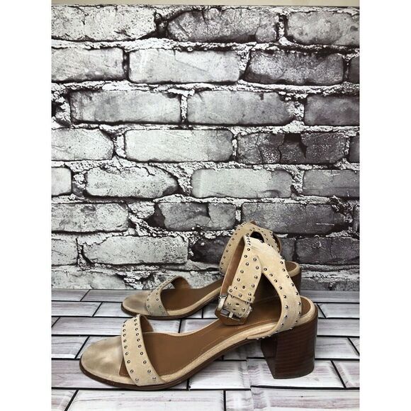 Givenchy Taupe Suede Leather Elegant Heel Studded Sandals Women sz 38EU/7.5M US - Picture 1 of 16